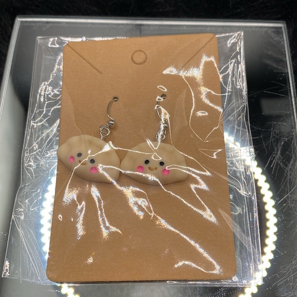 Food EARRINGS Nutella French Fries Pizza Slices Dumplings (choose 1) Nickel-Free - Picture 6 of 6